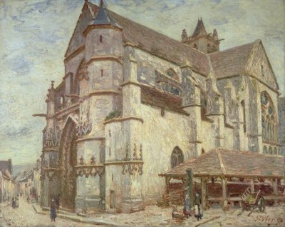 De Kerk in Moret, Vriesweer, 1893 door Alfred Sisley